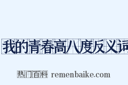 我的青春高八度反义词是什么意思的图片